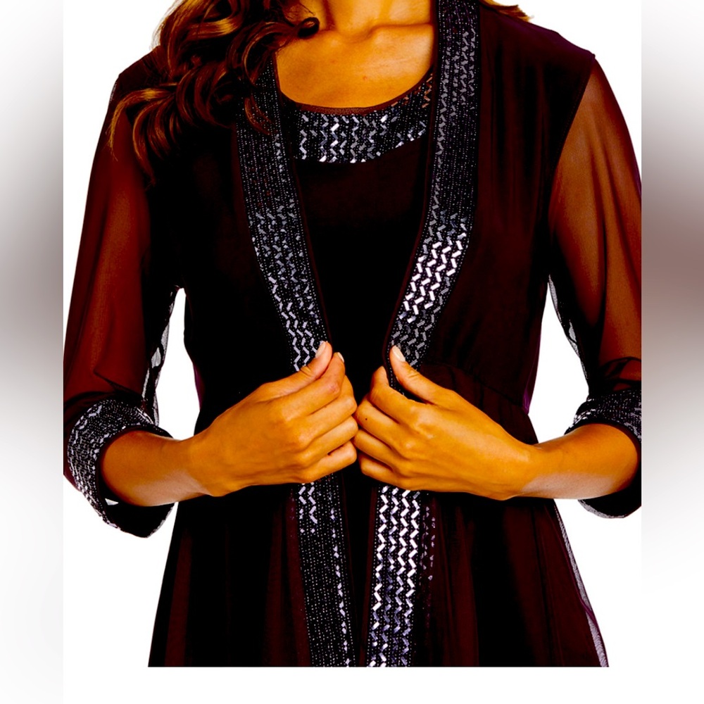 R&M Richards 2 piece dress set embellished NWT